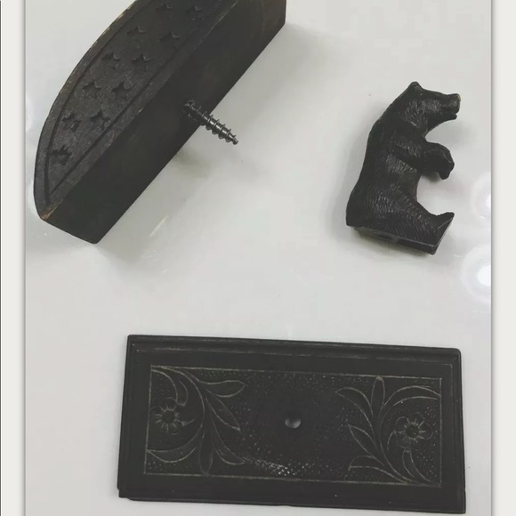 1900s Ink Blotter Hand Carved Wood Black Forest Bear Paperweight VTG RARE Early - Picture 6 of 8